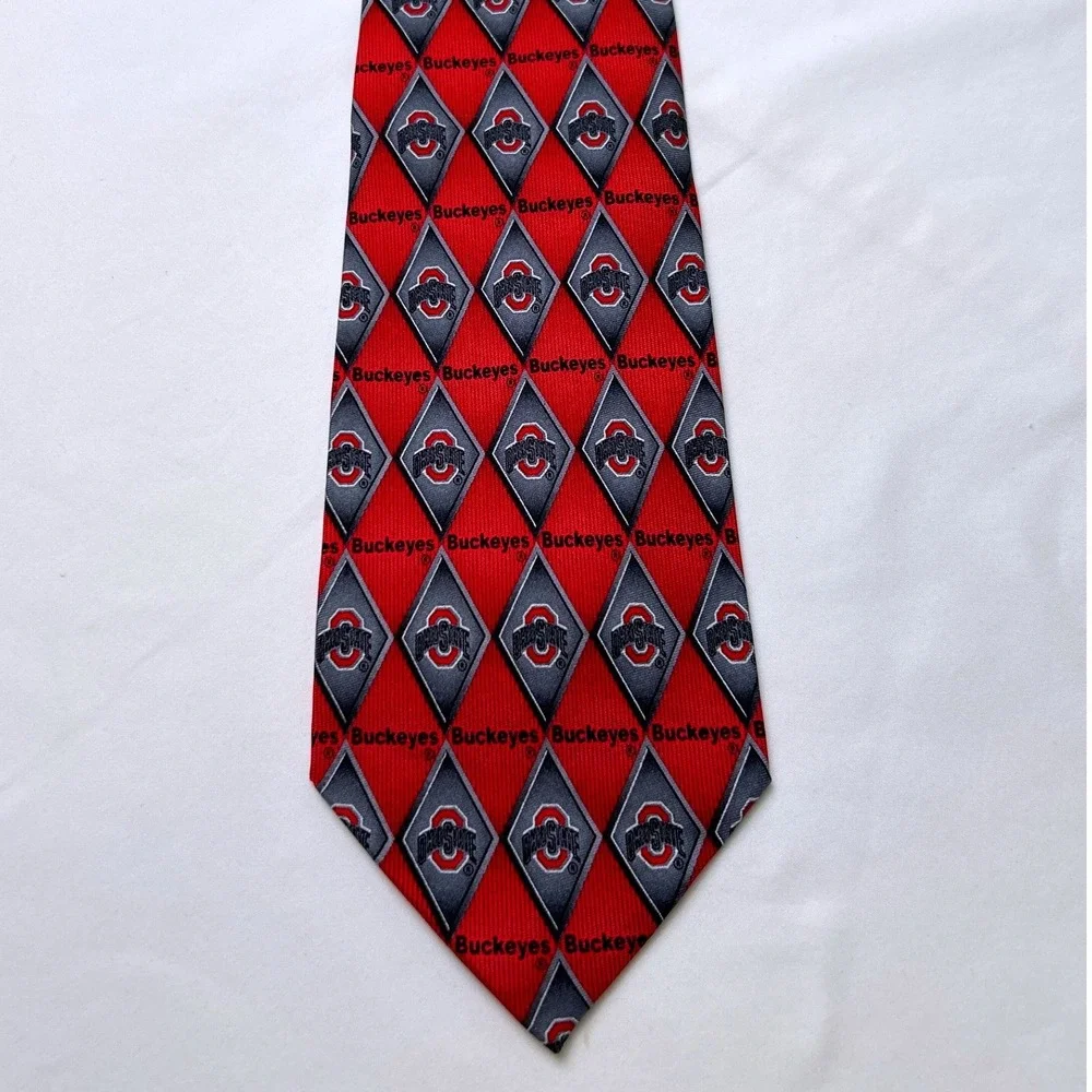 Larson Mens Ohio State Buckeyes NCAA Silk Diamond Logo Necktie 57